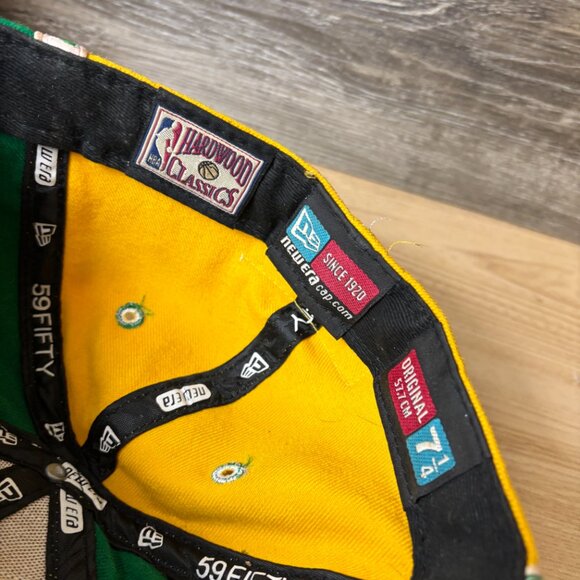 Vintage Boston Celtics Hat Cap Fitted 7 1/2 Green NBA Basketball New Era - Picture 10 of 12